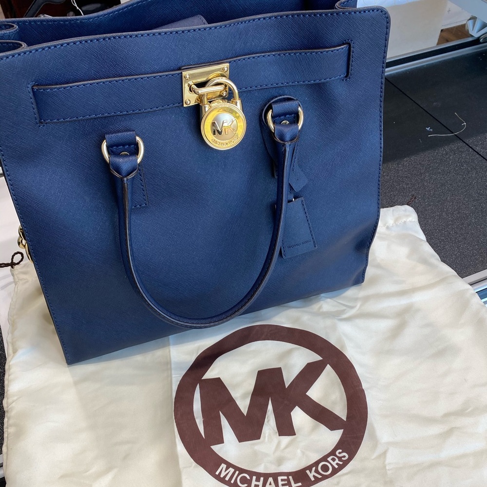 Michael Kors Hamilton Satchel Handbag - Navy